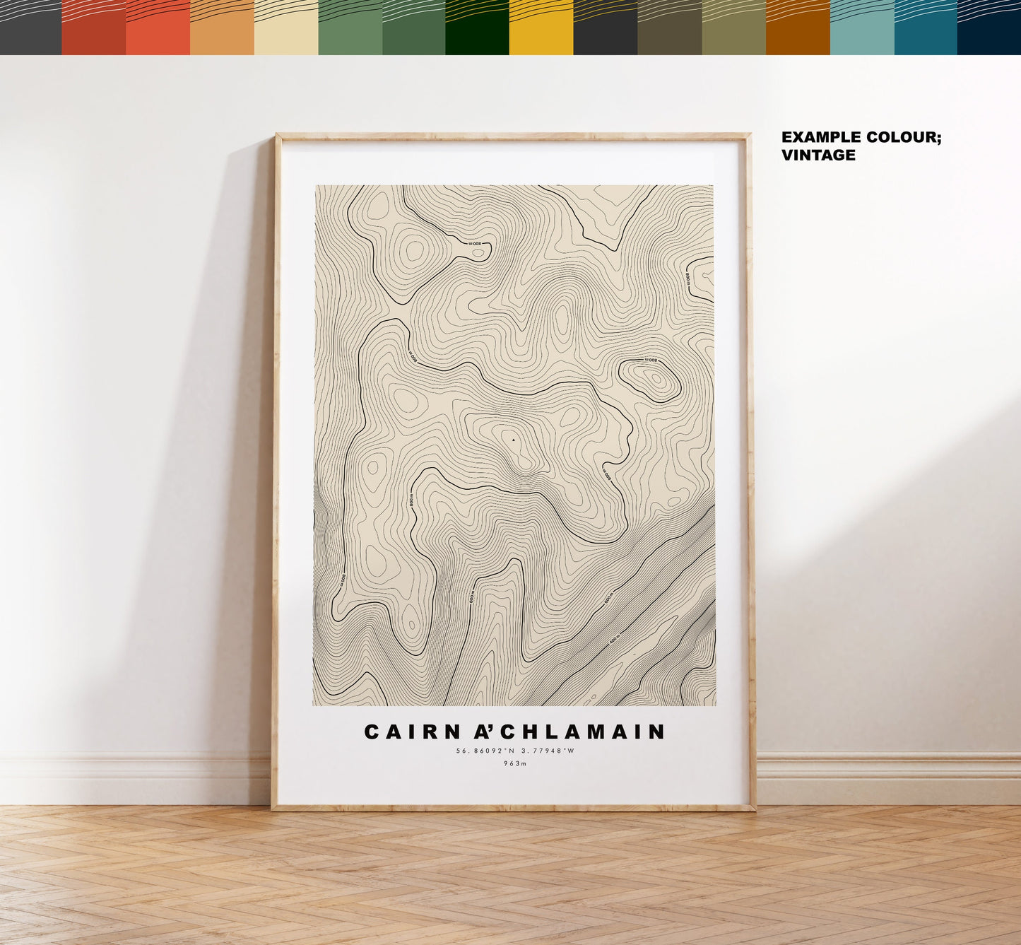 Carn a' Chlamain Print - Contour Map - Carn a' Chlamain Poster - Scotland - Topographic Map - Print - Wall Art - Càrn a' Chlamhain Map