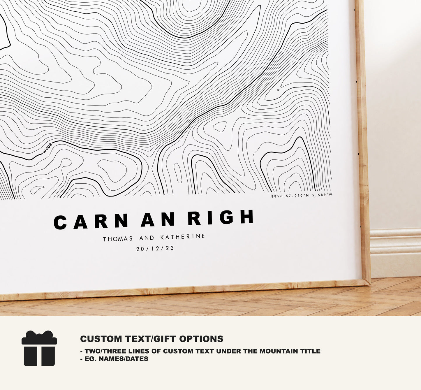 Carn an Righ Print - Contour Map - Carn an Righ Poster - Scotland - Topographic Map - Print - Wall Art - Carn an Righ Map