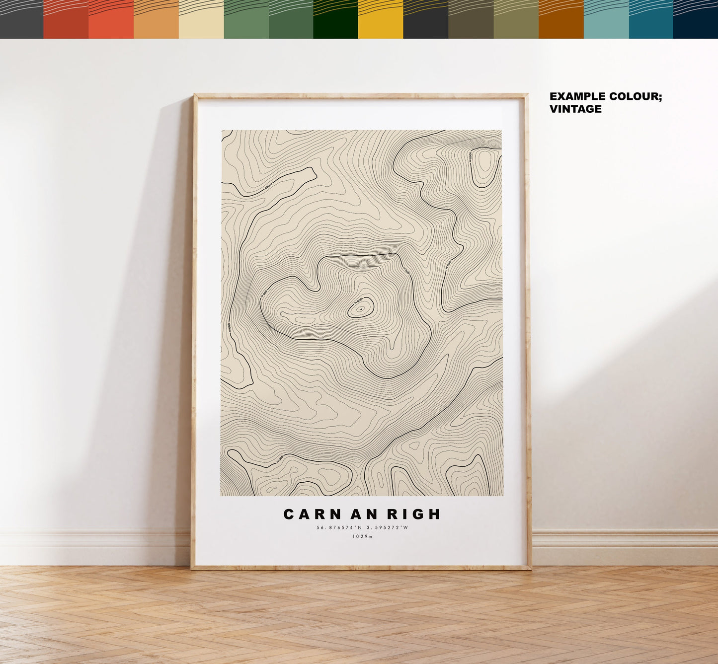 Carn an Righ Print - Contour Map - Carn an Righ Poster - Scotland - Topographic Map - Print - Wall Art - Carn an Righ Map