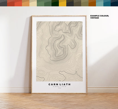 Carn Liath Print - Contour Map - Carn Liath Poster - Scotland - Topographic Map - Print - Wall Art - Beinn a'Ghlo Map