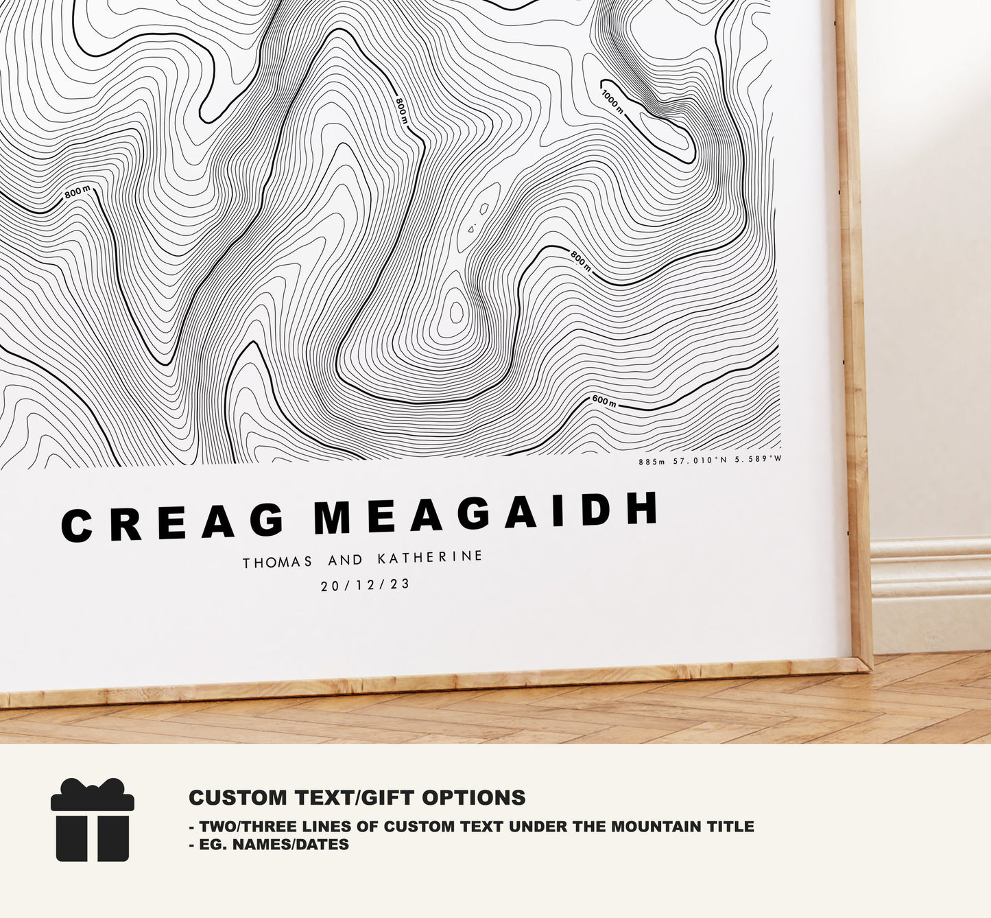 Creag Meagaidh Print - Contour Map - Creag Meagaidh Poster - Scotland - Topographic Map - Print - Wall Art - Creag Mèagaidh Map