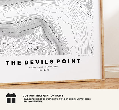 The Devils Point Print - Contour Map - The Devils Point Poster - Scotland - Topographic Map - Print - Wall Art - Bod an Deamhain Map