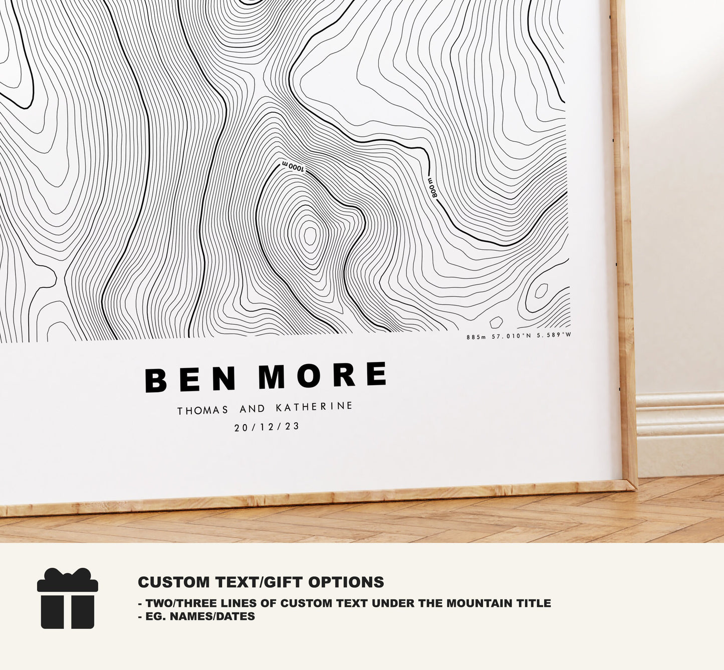 Ben More Print (Grampians) - Contour Map - Ben More Poster - Scotland - Topographic Map - Wall Art - Ben More - Highlands - Breadalbane