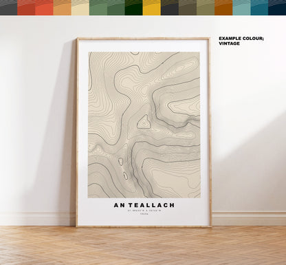 An Teallach Print - Contour Map - An Teallach Poster - Scotland - Topographic Map - Print - Wall Art - An Teallach Map - Munros - Topography