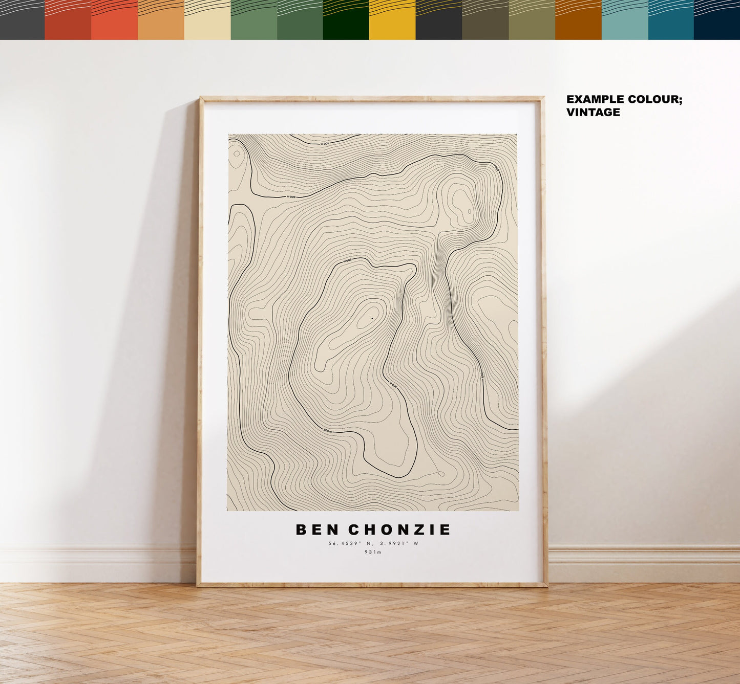 Ben Chonzie Print - Contour Map - Ben Chonzie Poster - Scotland - Topographic Map - Print - Wall Art - Ben Chonzie Map - Munros - Topography