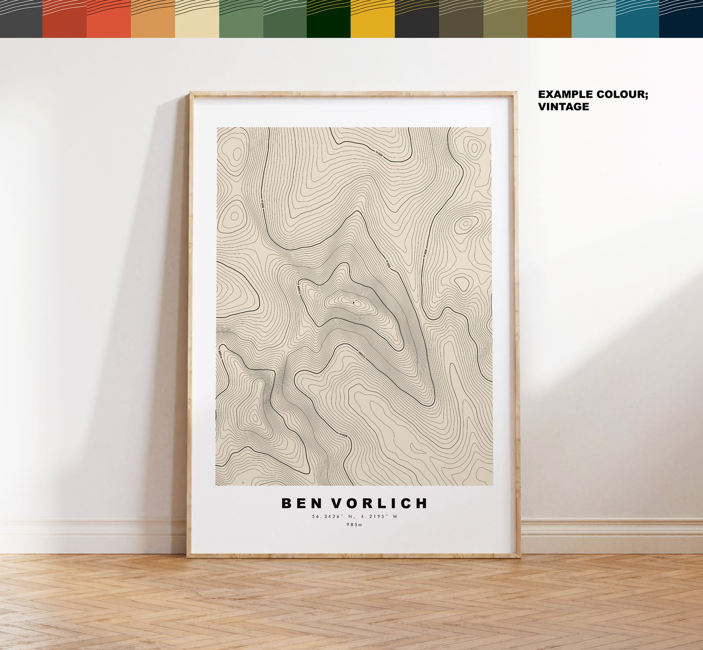 Ben Vorlich Print - Contour Map - Ben Vorlich Poster - Scotland - Topographic Map - Print - Wall Art - Ben Vorlich Map - Munros - Topography