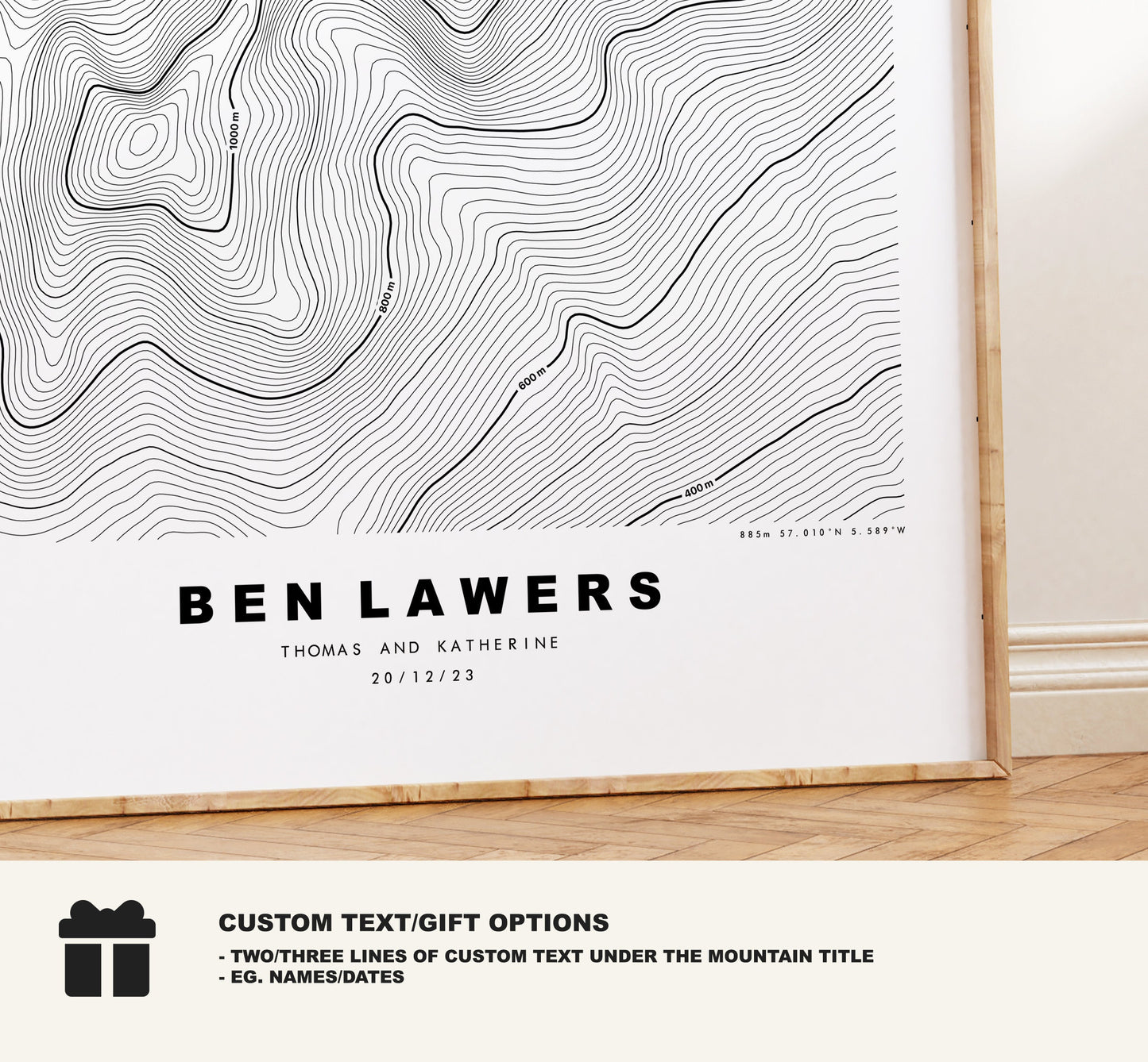 Ben Lawers Print - Contour Map - Ben Lawers Poster - Scotland - Topographic Map - Print - Wall Art - Ben Lawers Map - Munros - Topography