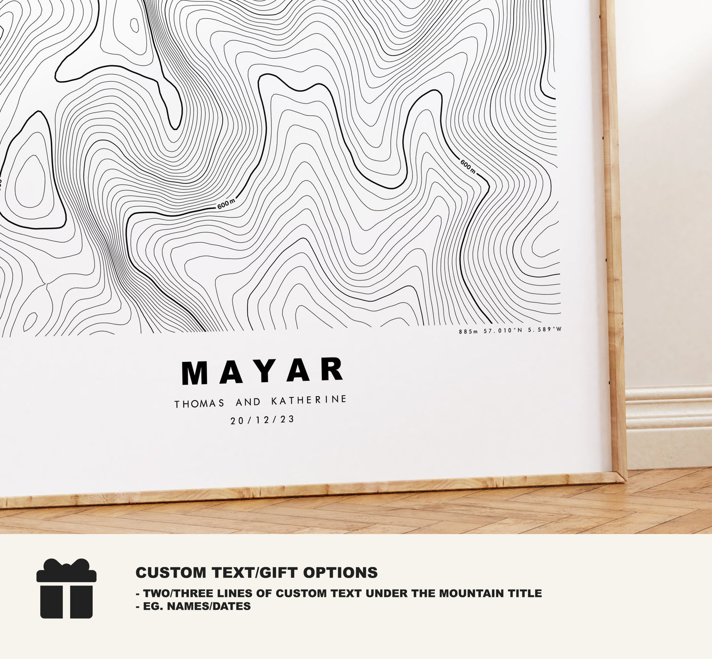 Mayar Print - Contour Map - Mayar Poster - Scotland - Topographic Map - Print - Wall Art - Mayar Map - Grampians - Munro - Mayar Mountain