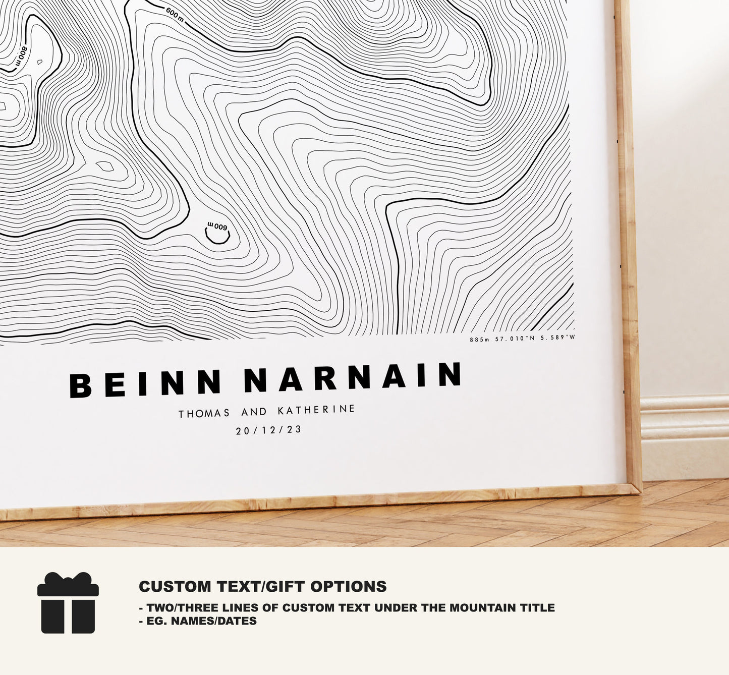 Beinn Narnain Print - Contour Map - Beinn Narnain Poster - Scotland - Topographic Map - Print - Wall Art - Beinn Narnain Map - Arrochar