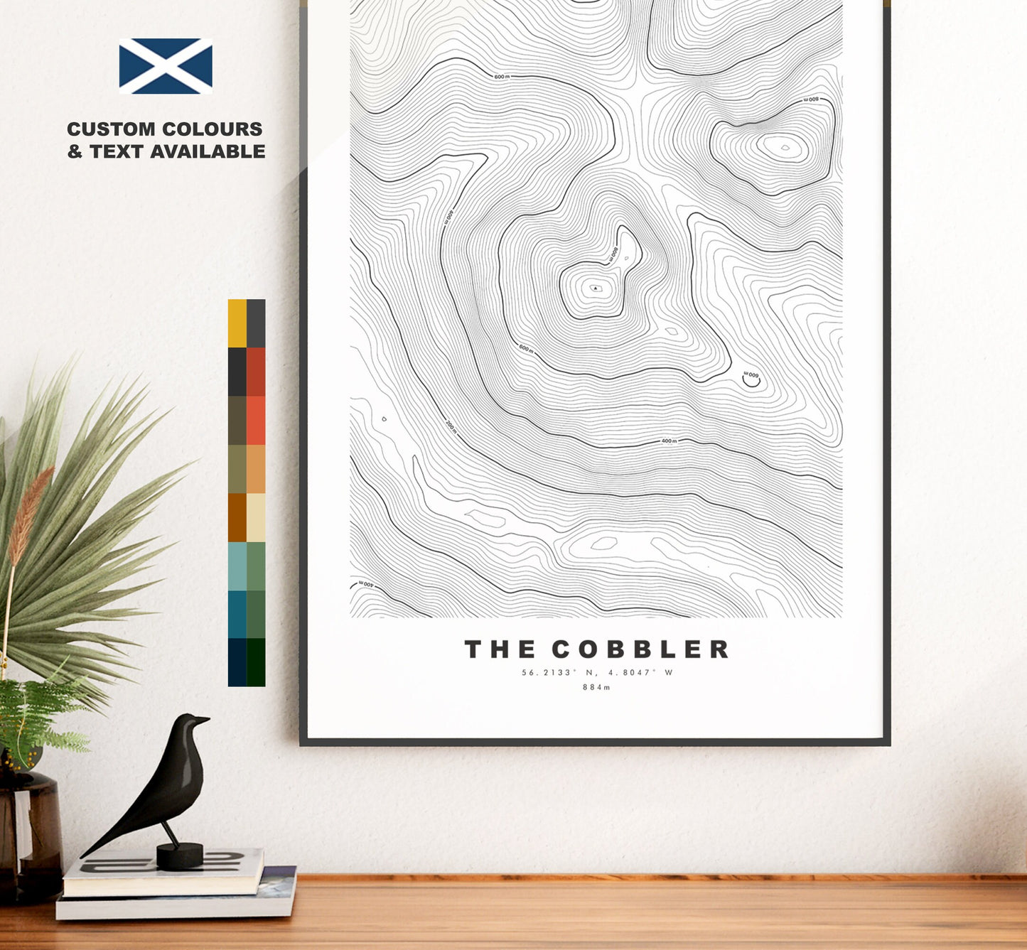 The Cobbler Print - Contour Map - Ben Arthur Poster - Scotland - Topographic Map - Print - Wall Art - The Cobbler - Ben Arthur - Map