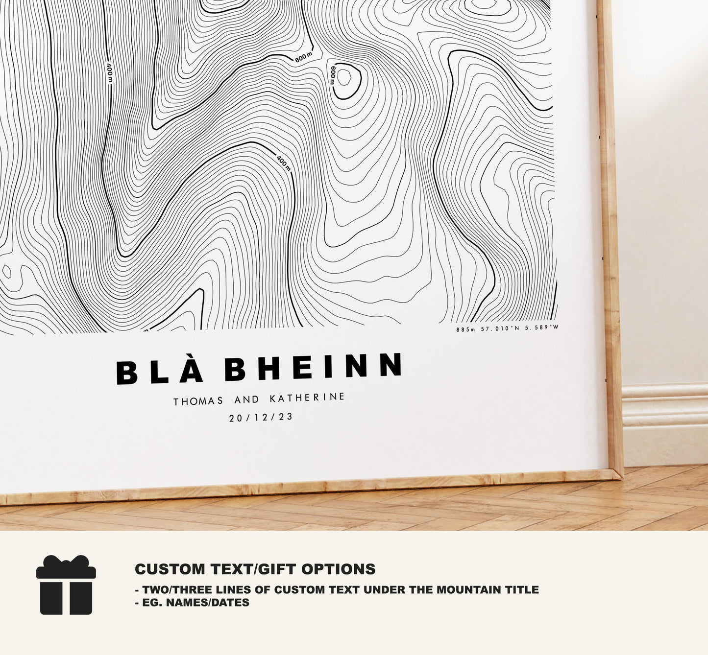 Bla Bheinn Print - Contour Map - Bla Bheinn Poster - Scotland - Topographic Map - Print - Wall Art - Bla Bheinn Map - Blaven - Isle of Skye