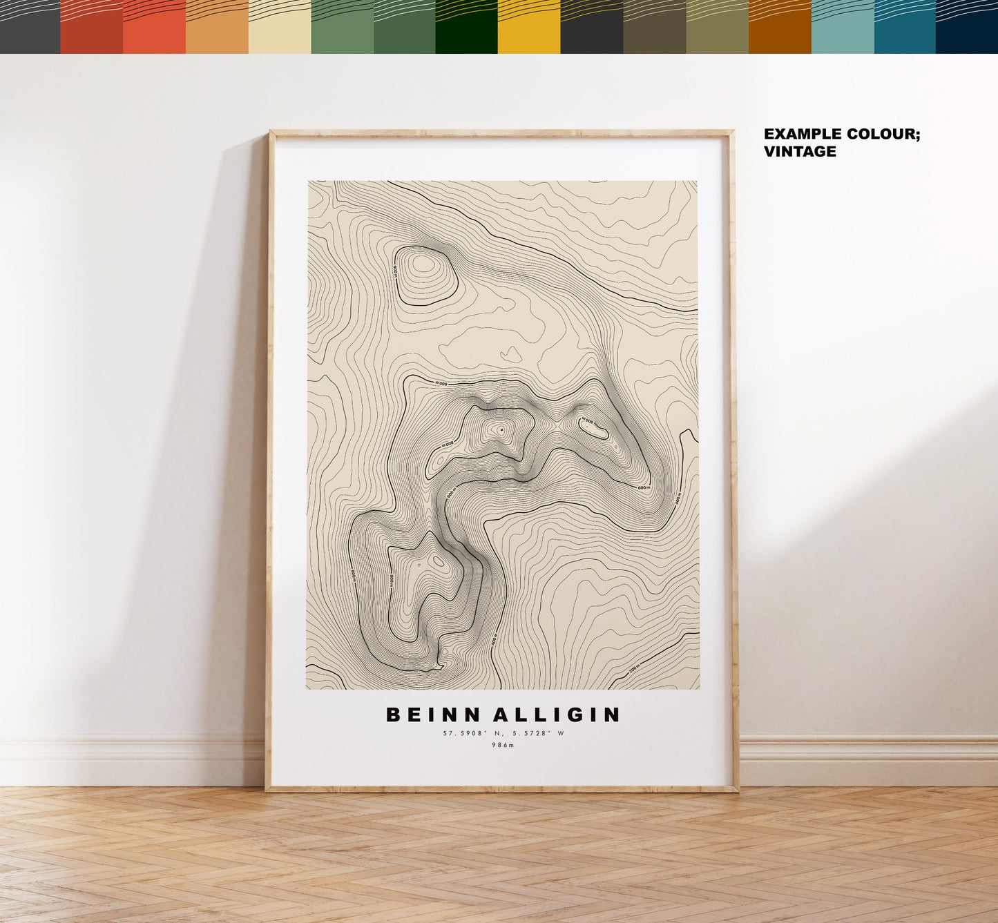 Beinn Alligin Print - Contour Map -  Beinn Alligin Poster - Scotland - Topographic Map - Print - Wall Art - Beinn Alligin Map - Torridon