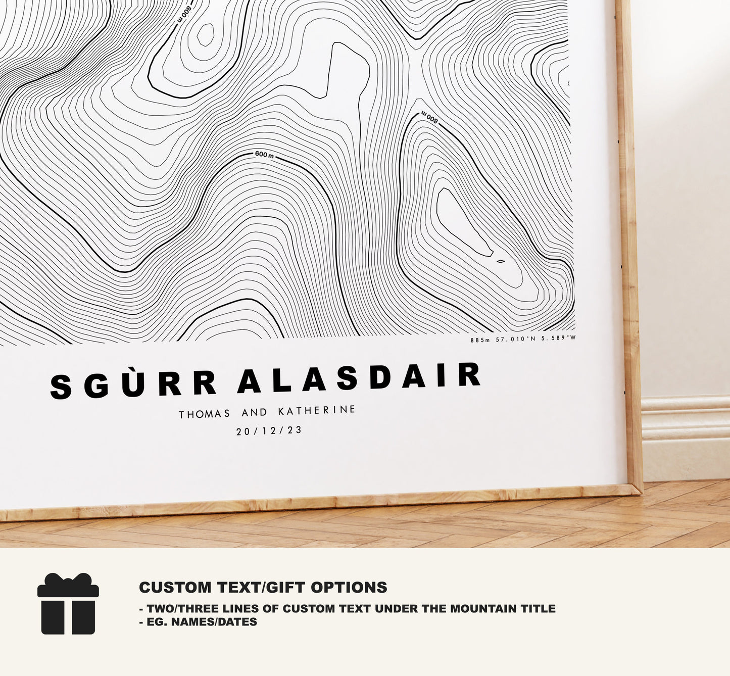 Sgurr Alasdair Print - Contour Map - Sgurr Alasdair Map - Scotland - Topographic Map - Print - Wall Art - Skye - Sgurr Alasdair - Topography