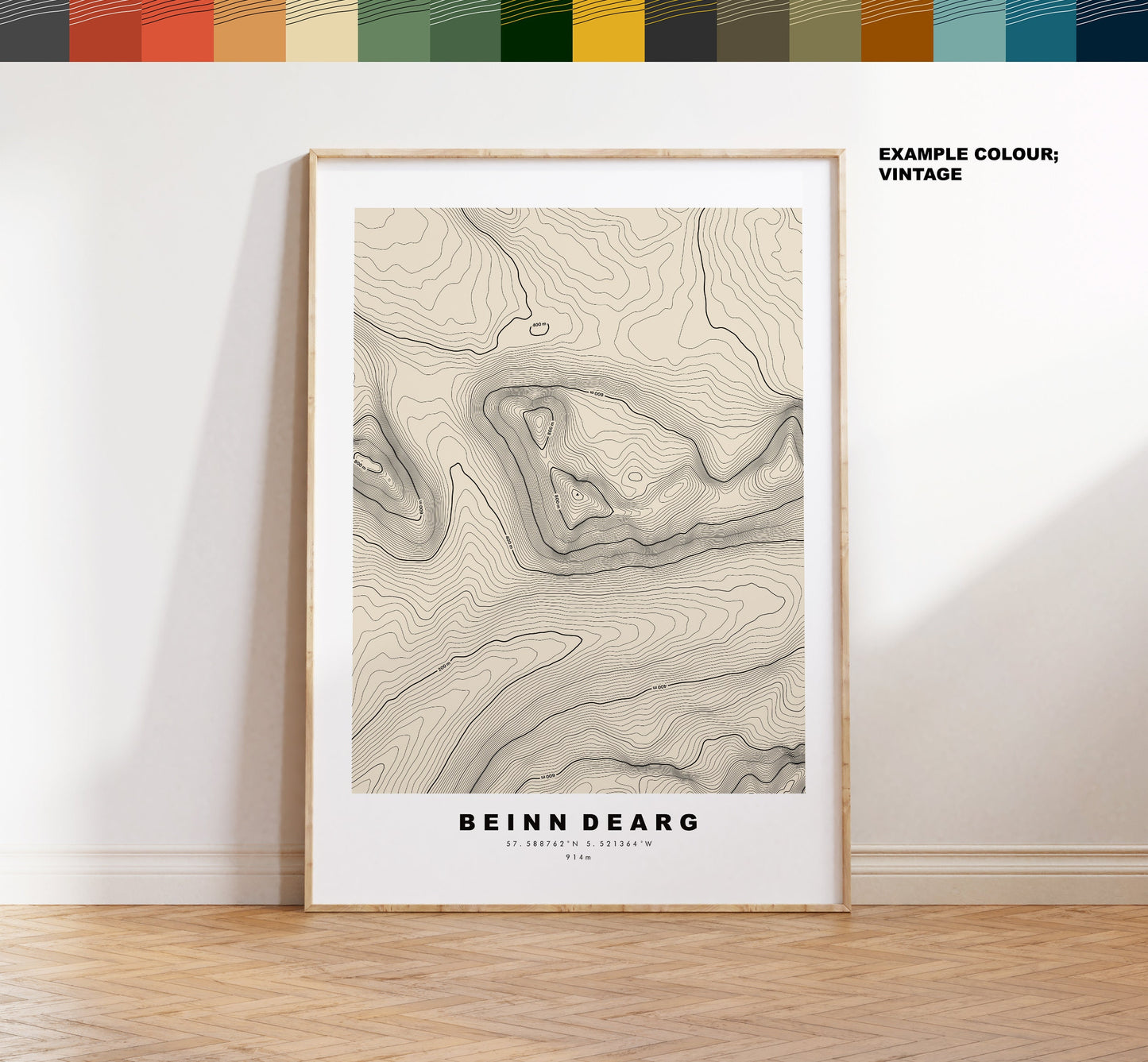 Beinn Dearg Print (Torridon) - Contour Map - Beinn Dearg Poster - Scotland - Topographic Map - Print - Wall Art - Beinn Dearg Map