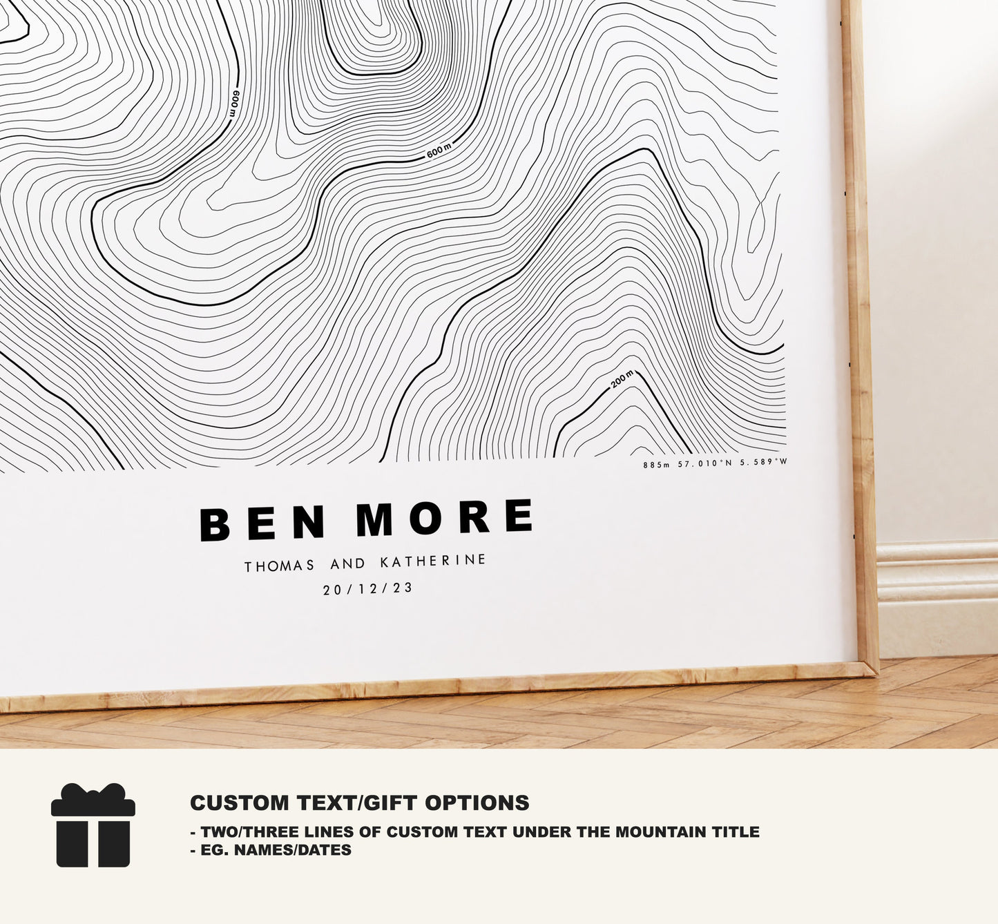 Ben More Print (Mull) - Contour Map - Ben More Poster - Scotland - Topographic Map - Wall Art - Beinn Mhòr - Highlands - Breadalbane