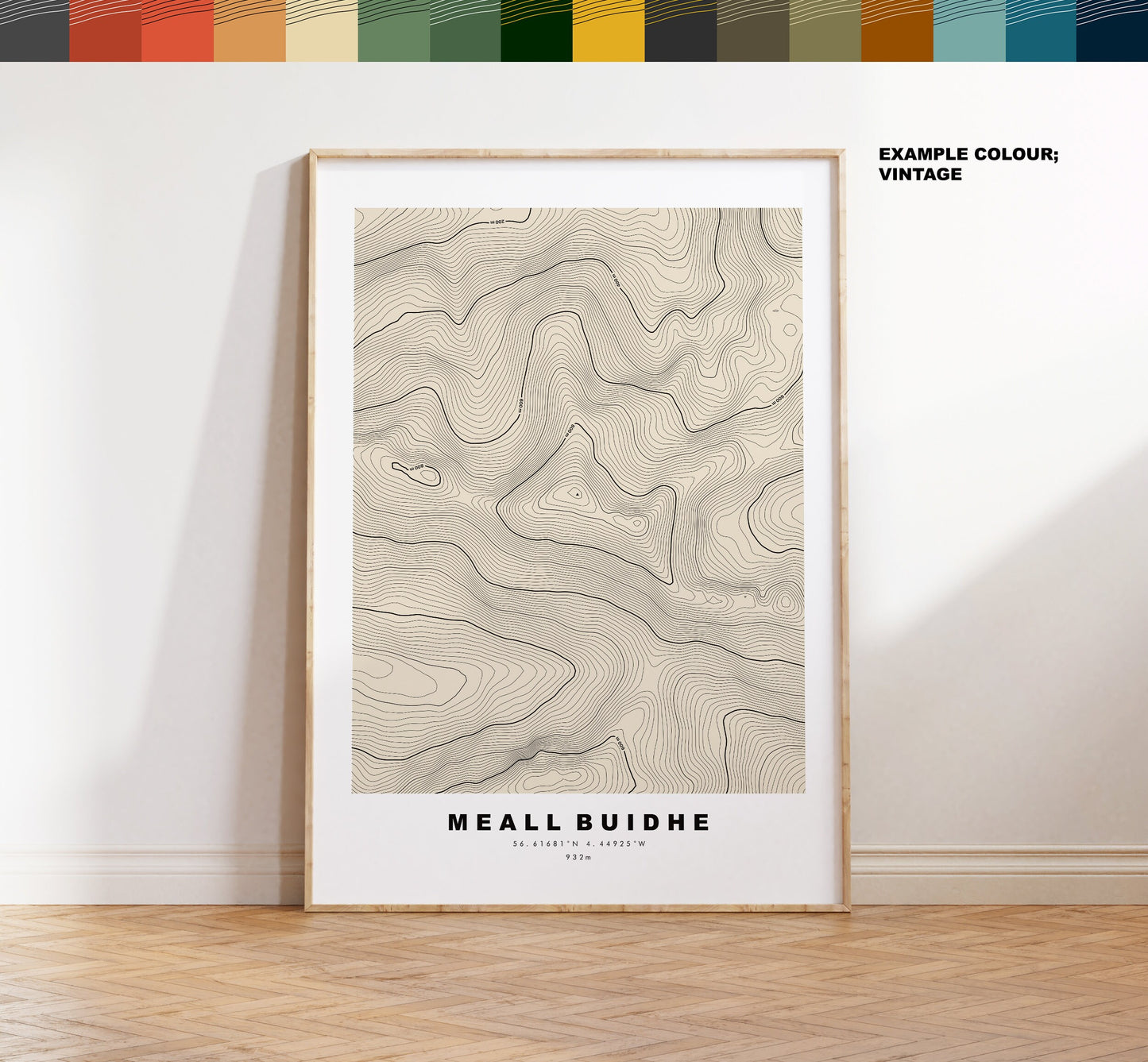 Meall Buidhe Print - Contour Map - Meall Buidhe Poster - Scotland - Topographic Map - Print - Wall Art - Meall Buidhe, Glen Lyon Map