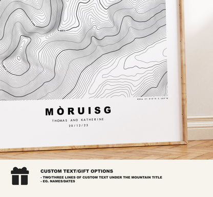 Moruisg Print - Contour Map - Moruisg Poster - Scotland - Topographic Map - Print - Wall Art - Moruisg Map