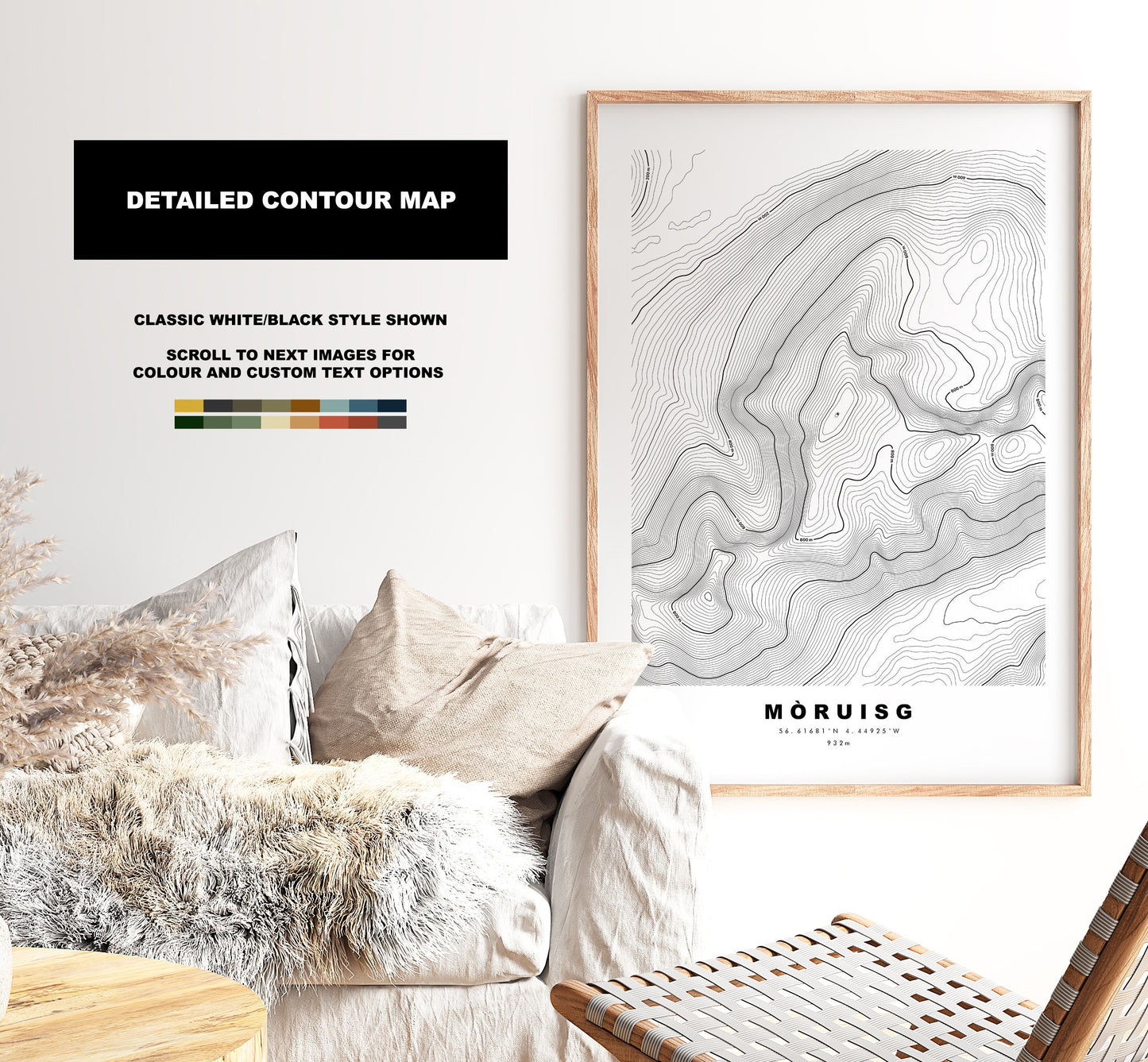 Moruisg Print - Contour Map - Moruisg Poster - Scotland - Topographic Map - Print - Wall Art - Moruisg Map