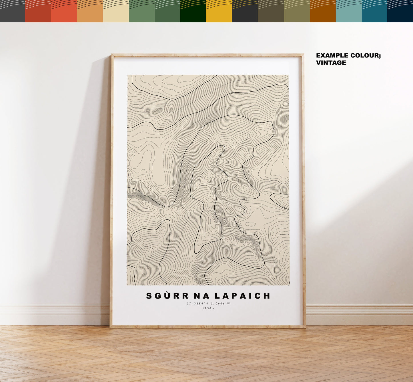 Sgurr na Lapaich Print - Contour Map - Sgurr na Lapaich Poster - Scotland - Topographic Map - Print - Wall Art - Sgùrr na Lapaich Map