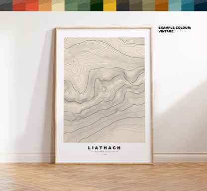 Liathach Print - Contour Map - Liathach Poster - Scotland - Topographic Map - Print - Wall Art - Spidean a' Choire Lèith Map