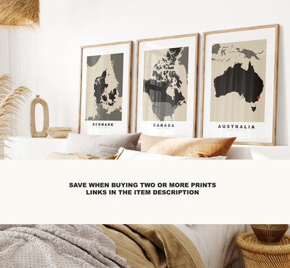 Zanzibar Map Print - Personalised Map Gift - Framed or Canvas Options Available - Custom Text Options - Personalised Gift - Africa