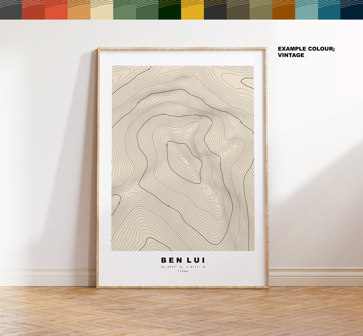 Ben Lui Print - Contour Map - Ben Lui Poster - Scotland - Topographic Map - Print - Wall Art - Ben Lui Map