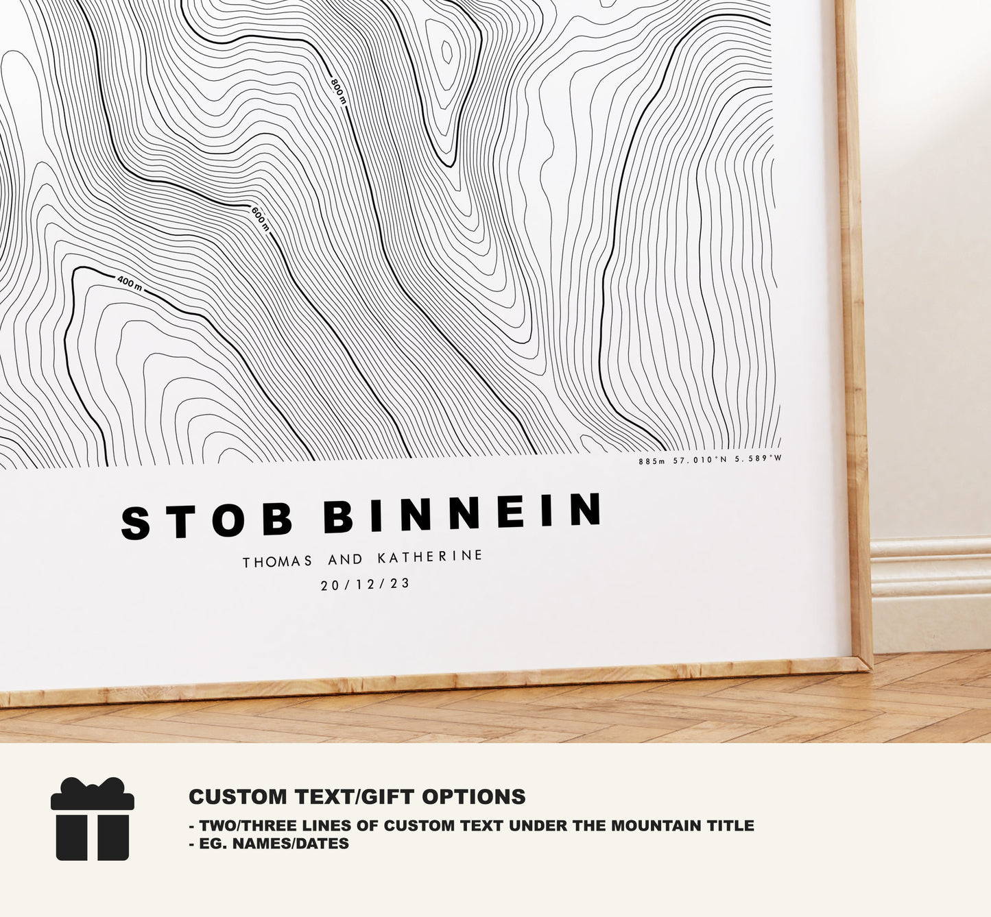 Stob Binnein Print - Contour Map - Stob Binnein Poster - Scotland - Topographic Map - Print - Wall Art - Stob Binnein Map