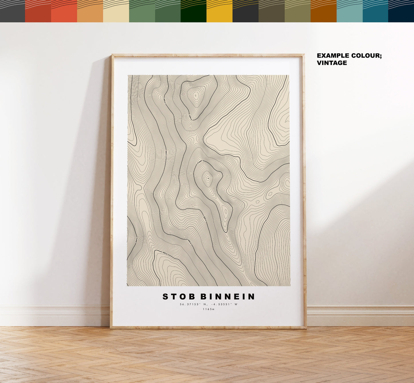 Stob Binnein Print - Contour Map - Stob Binnein Poster - Scotland - Topographic Map - Print - Wall Art - Stob Binnein Map