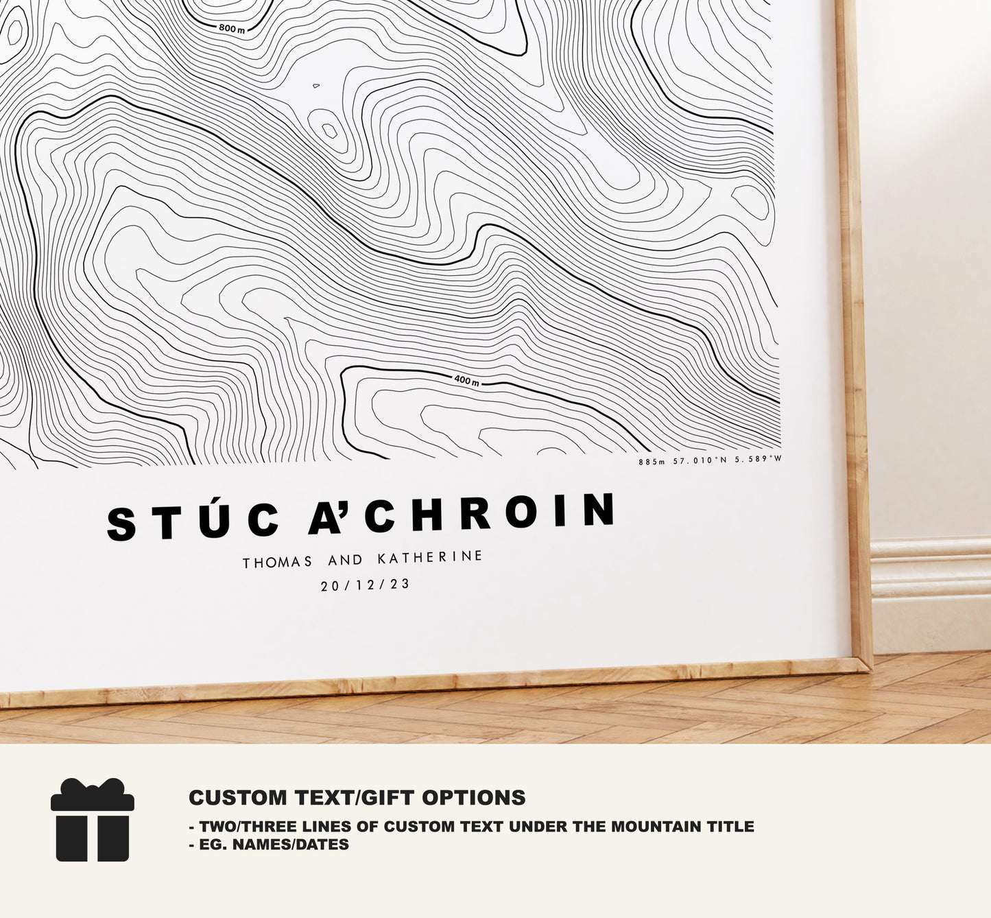 Stuc a'Chroin Print - Contour Map - Stuc a'Chroin Poster - Scotland - Topographic Map - Print - Wall Art - Stuc a'Chroin Map