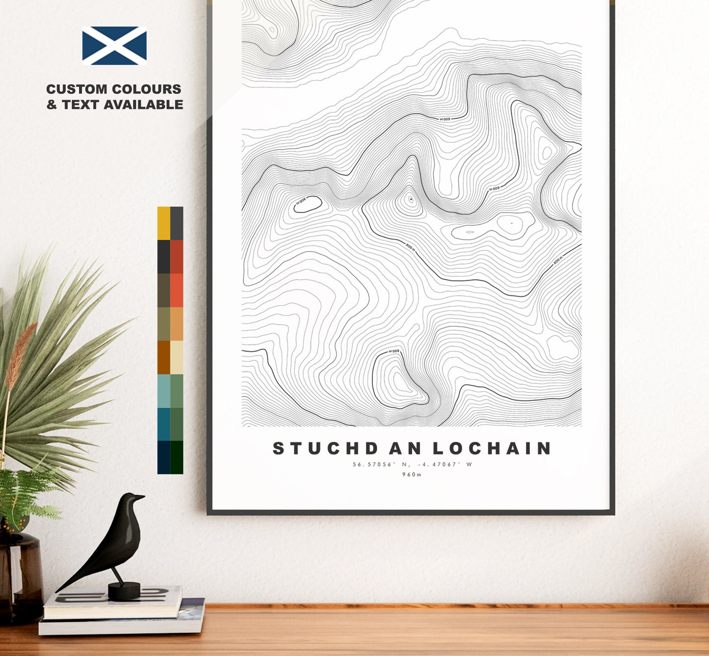 Stuchd an Lochain Print - Contour Map - Stuchd an Lochain Poster - Scotland - Topographic Map - Print - Wall Art - Stuchd an Lochain Map