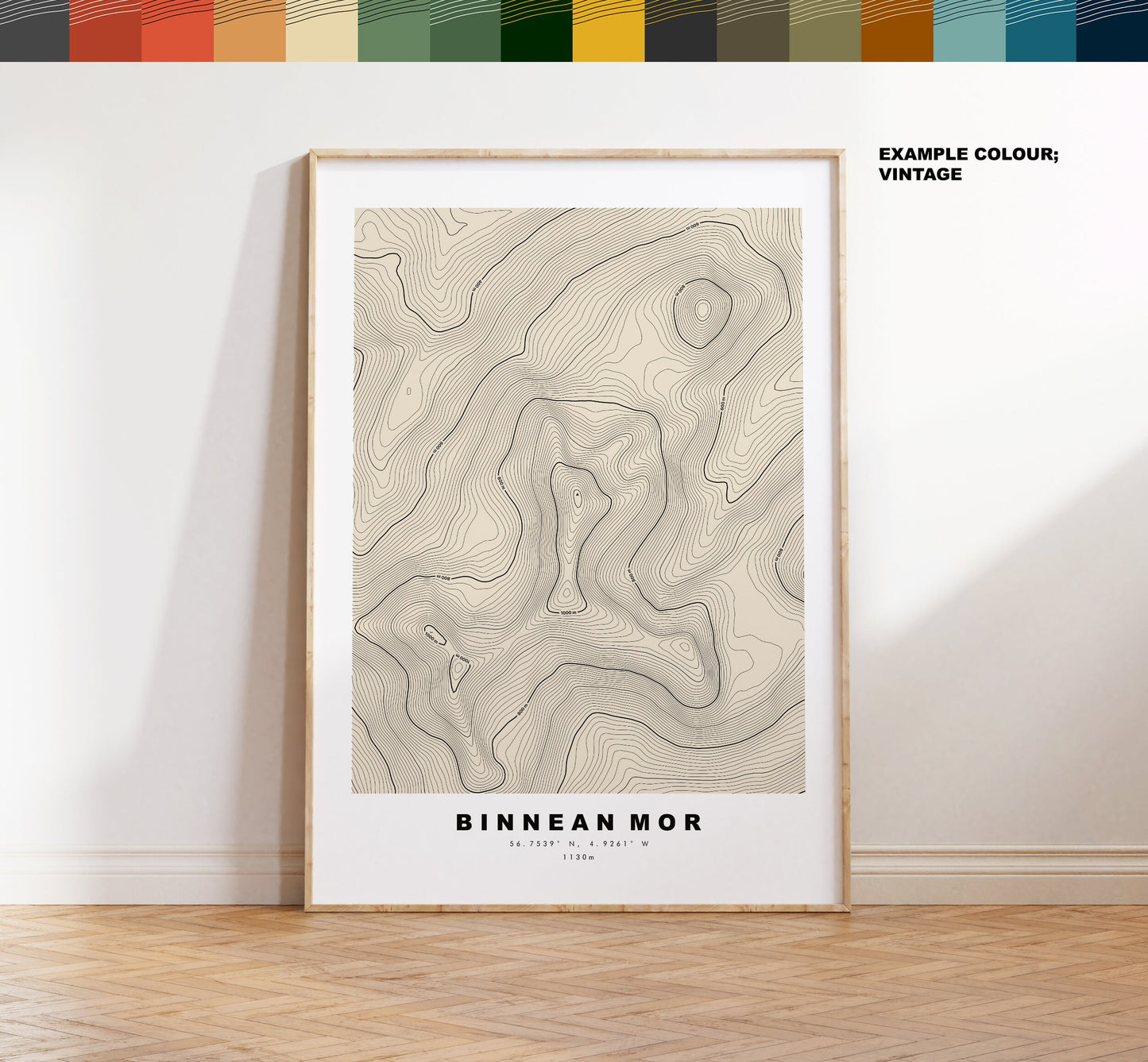 Binnean Mor Print - Contour Map - Binnean Mor Poster - Scotland - Topographic Map - Print - Wall Art - Binnean Mor Map