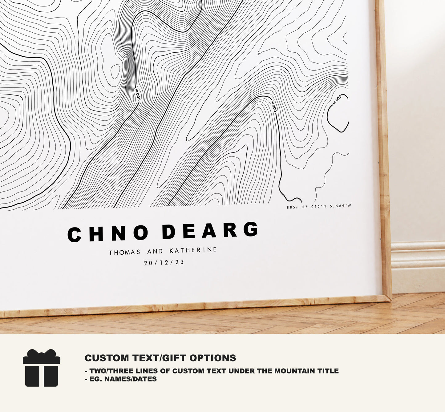 Chno Dearg Print - Contour Map - Chno Dearg Poster - Scotland - Topographic Map - Print - Wall Art - Chno Dearg Map