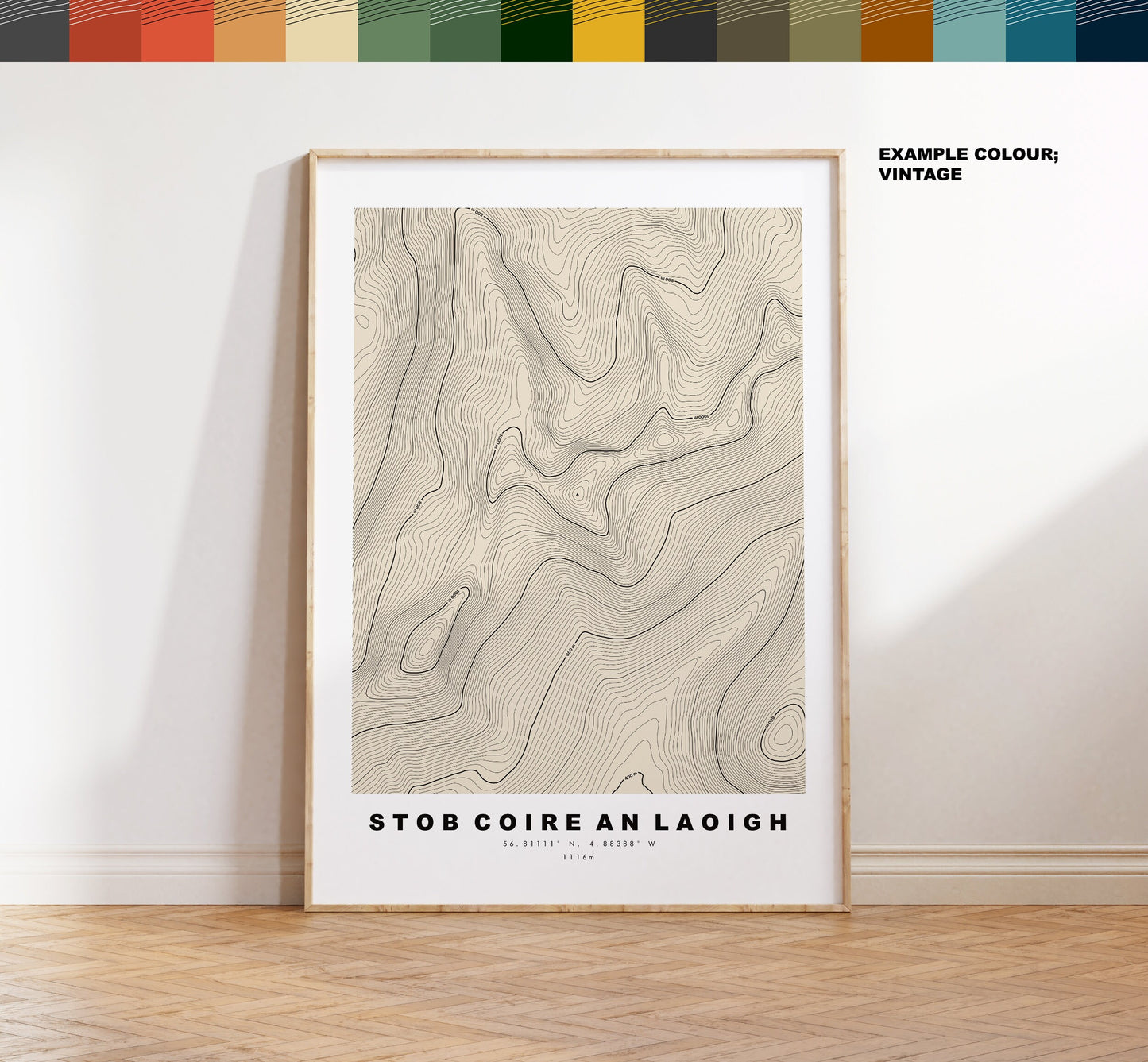 Stob Coire an Laoigh Print - Contour Map - Stob Coire an Laoigh Poster - Scotland - Topographic Map - Print - Wall Art - Coire an Laoigh Map