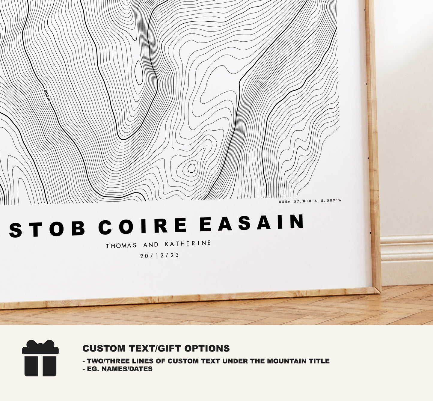 Stob Coire Easain Print - Contour Map - Stob Coire Easain Poster - Scotland - Topographic Map - Print - Wall Art - Stob Coire Easain Map