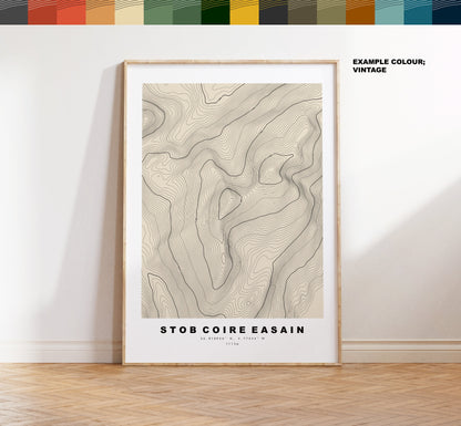 Stob Coire Easain Print - Contour Map - Stob Coire Easain Poster - Scotland - Topographic Map - Print - Wall Art - Stob Coire Easain Map