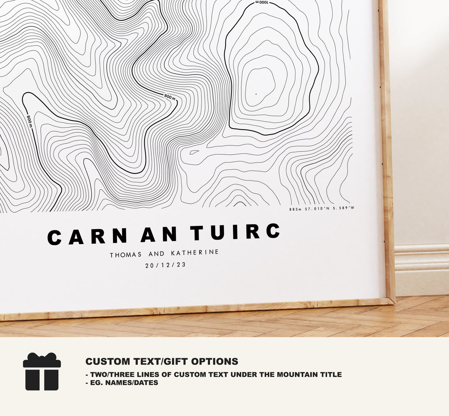 Carn an Tuirc Print - Contour Map - Carn an Tuirc Poster - Scotland - Topographic Map - Print - Wall Art - Carn an Tuirc Map