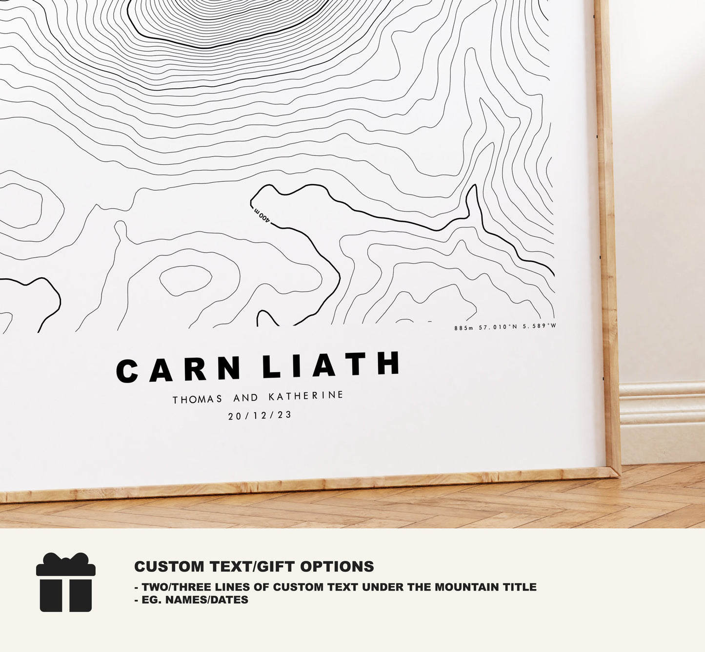 Carn Liath Print - Contour Map - Carn Liath Poster - Scotland - Topographic Map - Print - Wall Art - Beinn a'Ghlo Map