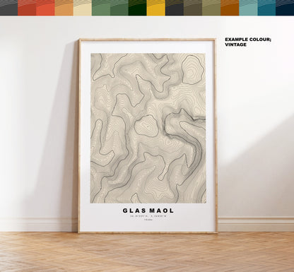 Glas Maol Print - Contour Map - Glas Maol Poster - Scotland - Topographic Map - Print - Wall Art - Glas Maol Map