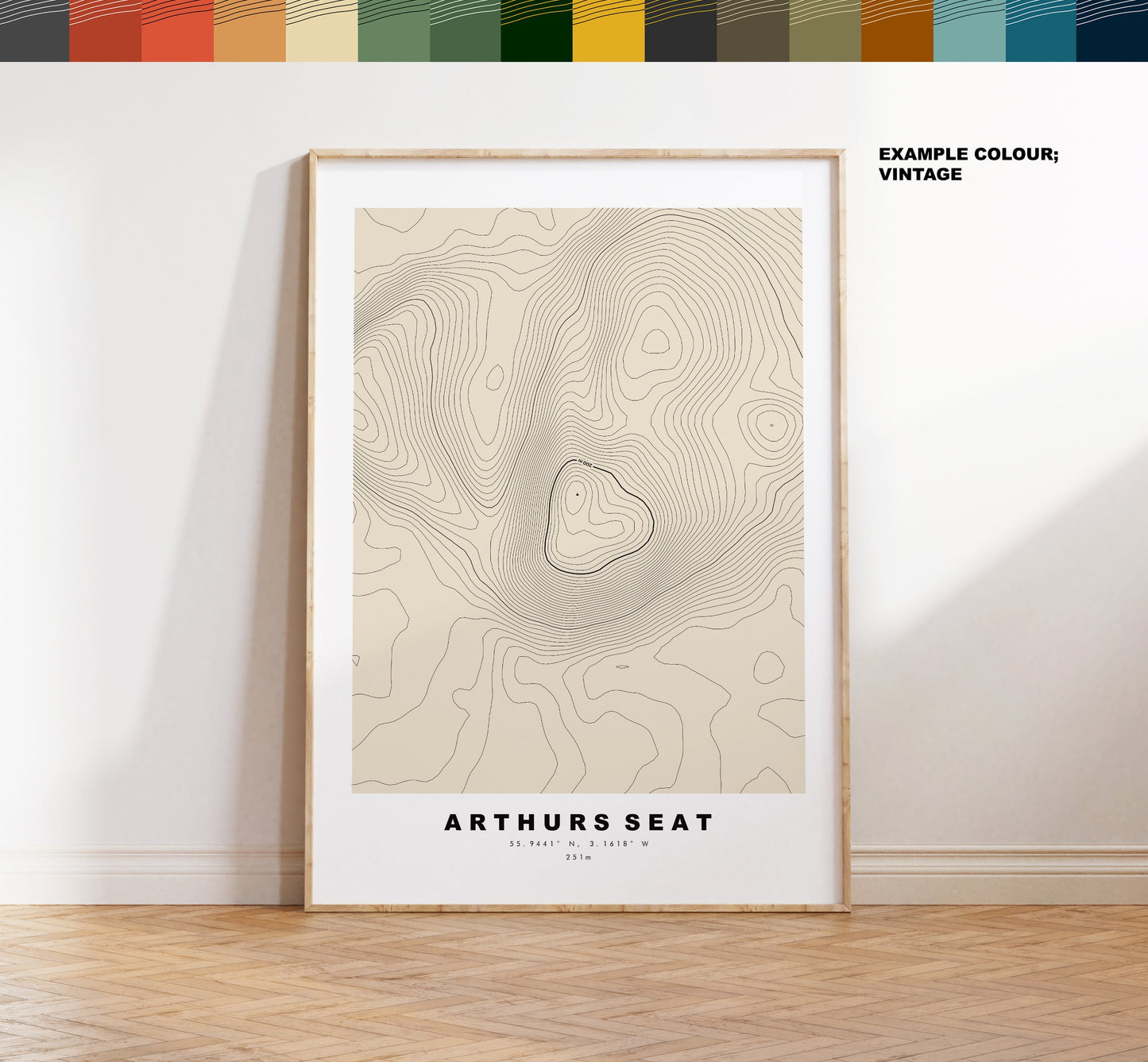 Arthurs Seat Print - Contour Map - Arthurs Seat Poster - Scotland - Topographic Map - Print - Wall Art - Arthurs Seat Map - Edinburgh