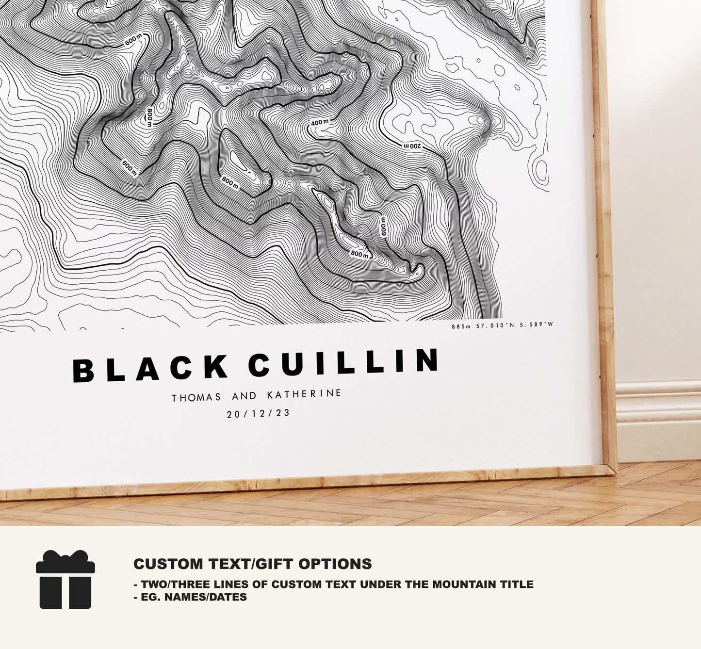 Black Cuillin Print - Contour Map - Black Cuillin Map - Scotland - Topographic Map - Print - Wall Art - Skye - Sgurr Alasdair - Topography