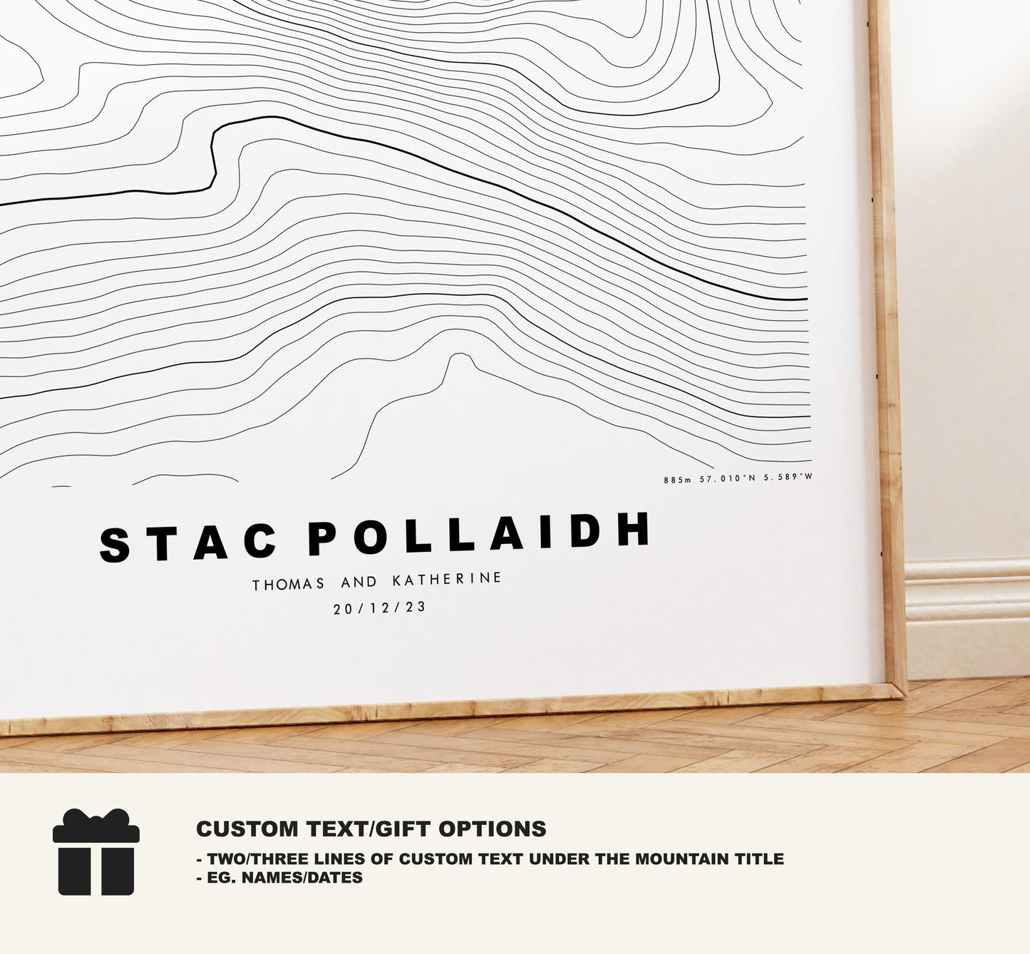 Stac Pollaidh Print - Contour Map - Stac Pollaidh Poster - Scotland - Topographic Map - Print - Wall Art - Stac Pollaidh Map - Stac Polly