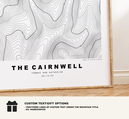 Cairnwell Print - Contour Map - The Cairnwell Poster - Scotland - Topographic Map - Print - Wall Art - Cairnwell - Highlands - Glenshee