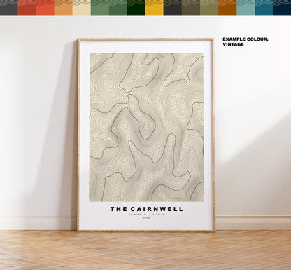 Cairnwell Print - Contour Map - The Cairnwell Poster - Scotland - Topographic Map - Print - Wall Art - Cairnwell - Highlands - Glenshee