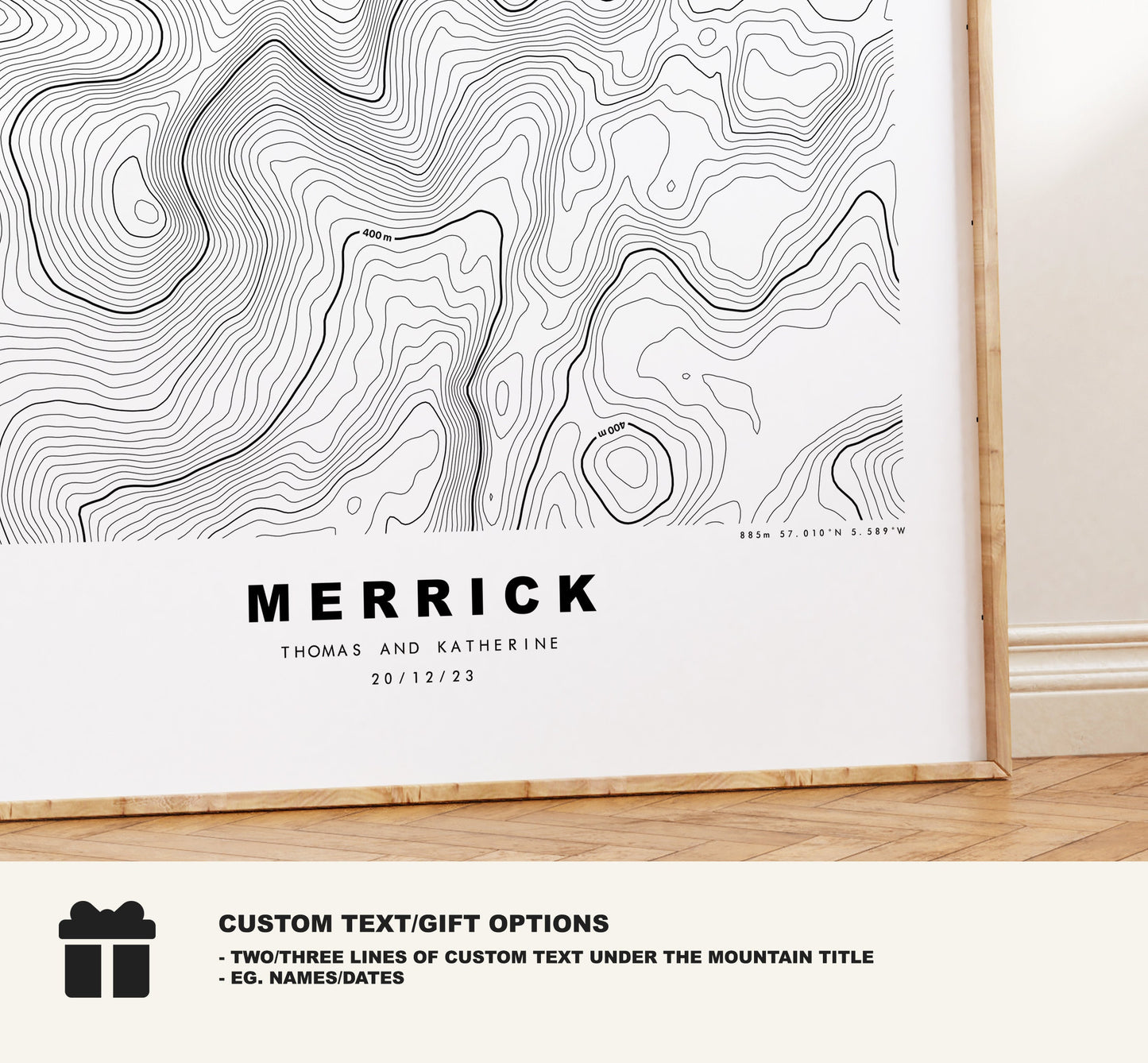 Merrick Print - Contour Map - Merrick Poster - Scotland - Topographic Map - Print - Wall Art - Galloway Hills - Awful Hand - Map