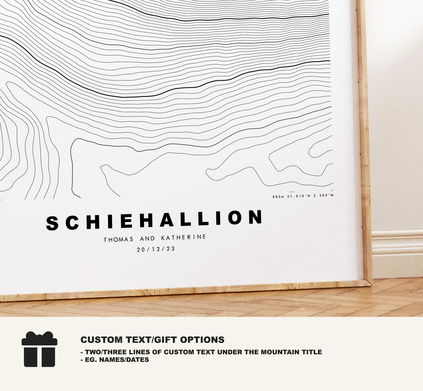 Schiehallion Print - Contour Map - Schiehallion Poster - Scotland - Topographic Map - Print - Wall Art - Schiehallion Map - Munros