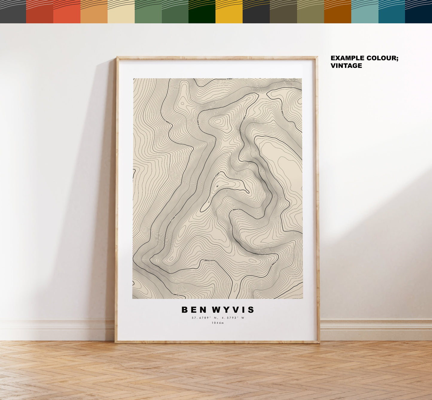 Ben Wyvis Print - Contour Map - Glas Leathad Mor Poster - Scotland - Topographic Map - Print - Wall Art - Ben Wyvis Contour Map