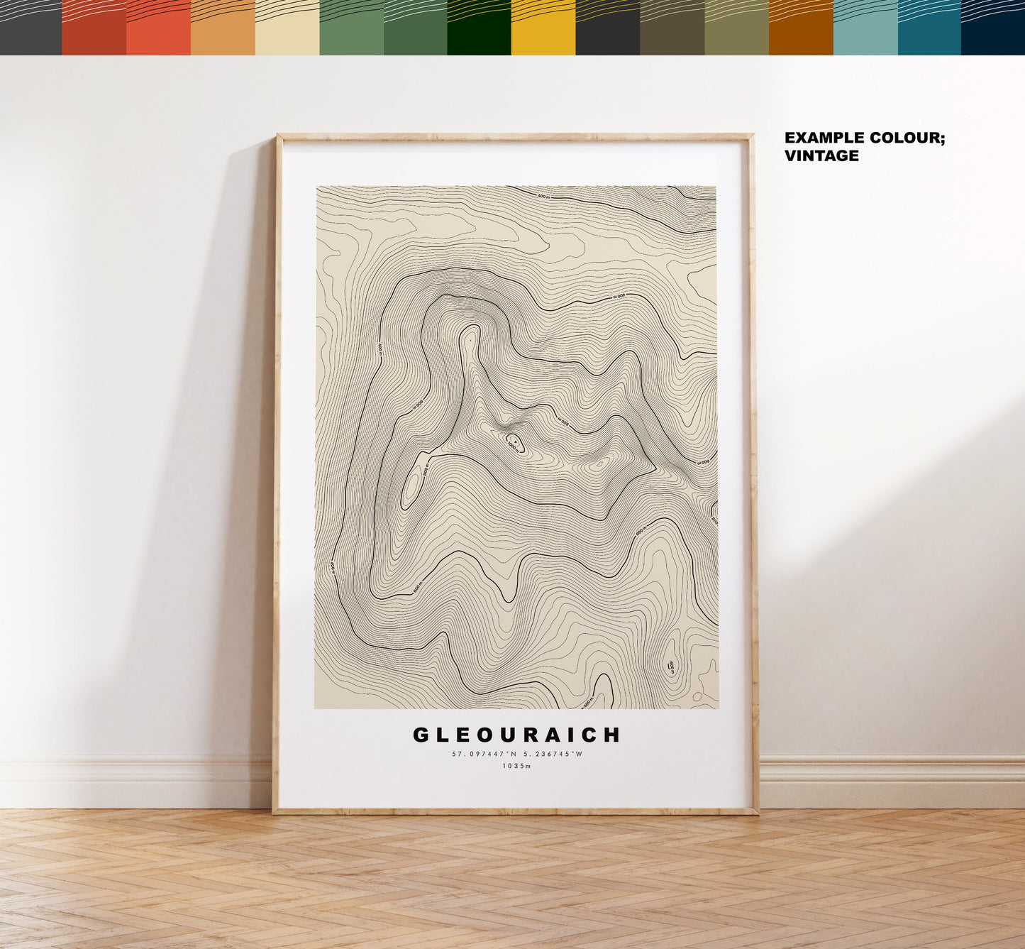 Gulvain Print - Contour Map - Gaor Bheinn Poster - Scotland - Topographic Map - Print - Wall Art - Gadhail Bheinn Map