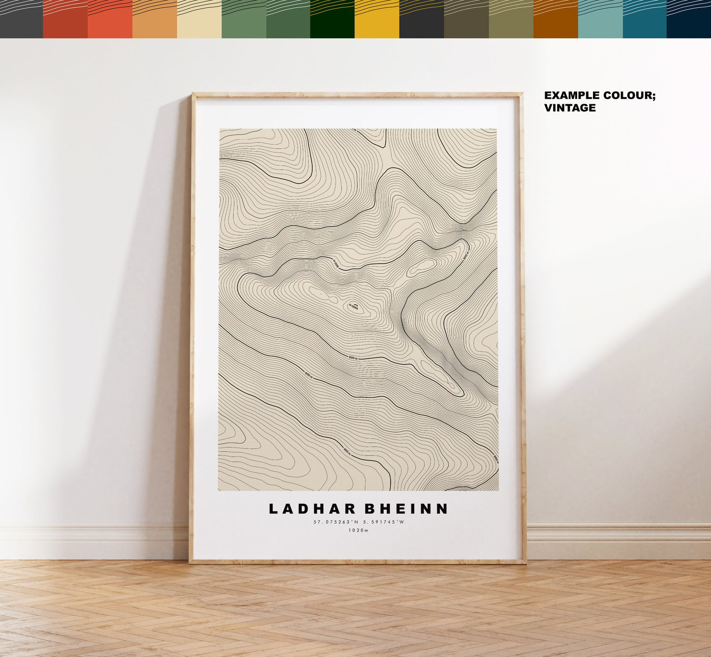 Ladhar Bheinn Print - Contour Map - Ladhar Bheinn Poster - Scotland - Topographic Map - Print - Wall Art - Ladhar Bheinn Map