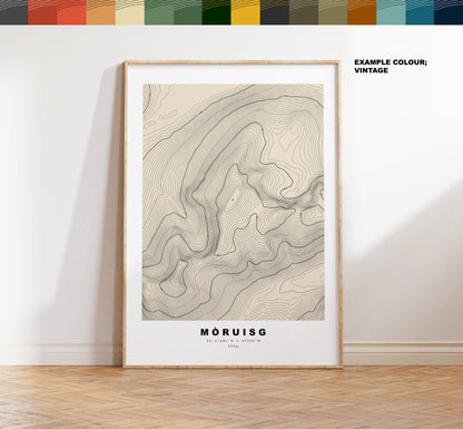 Moruisg Print - Contour Map - Moruisg Poster - Scotland - Topographic Map - Print - Wall Art - Moruisg Map