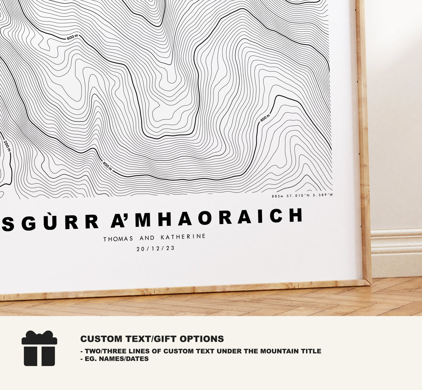 Sgurr a Mhaoraich Print - Contour Map - Sgurr a Mhaoraich Poster - Scotland - Topographic Map - Print - Wall Art - Sgùrr a' Mhaoraich Map